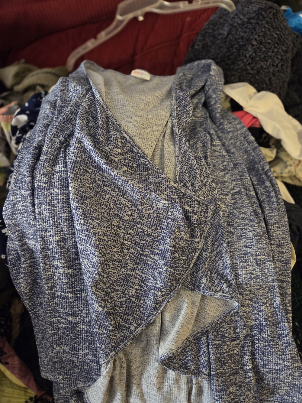 LuLaRoe Blue Marled Open-Front Women's Cardigan